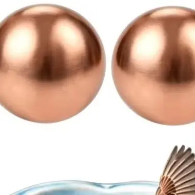 Copper Ball Set for Bird Bath Applications Featuring 99.99% Purity and Spherical Geometry Optimized for Water Interaction