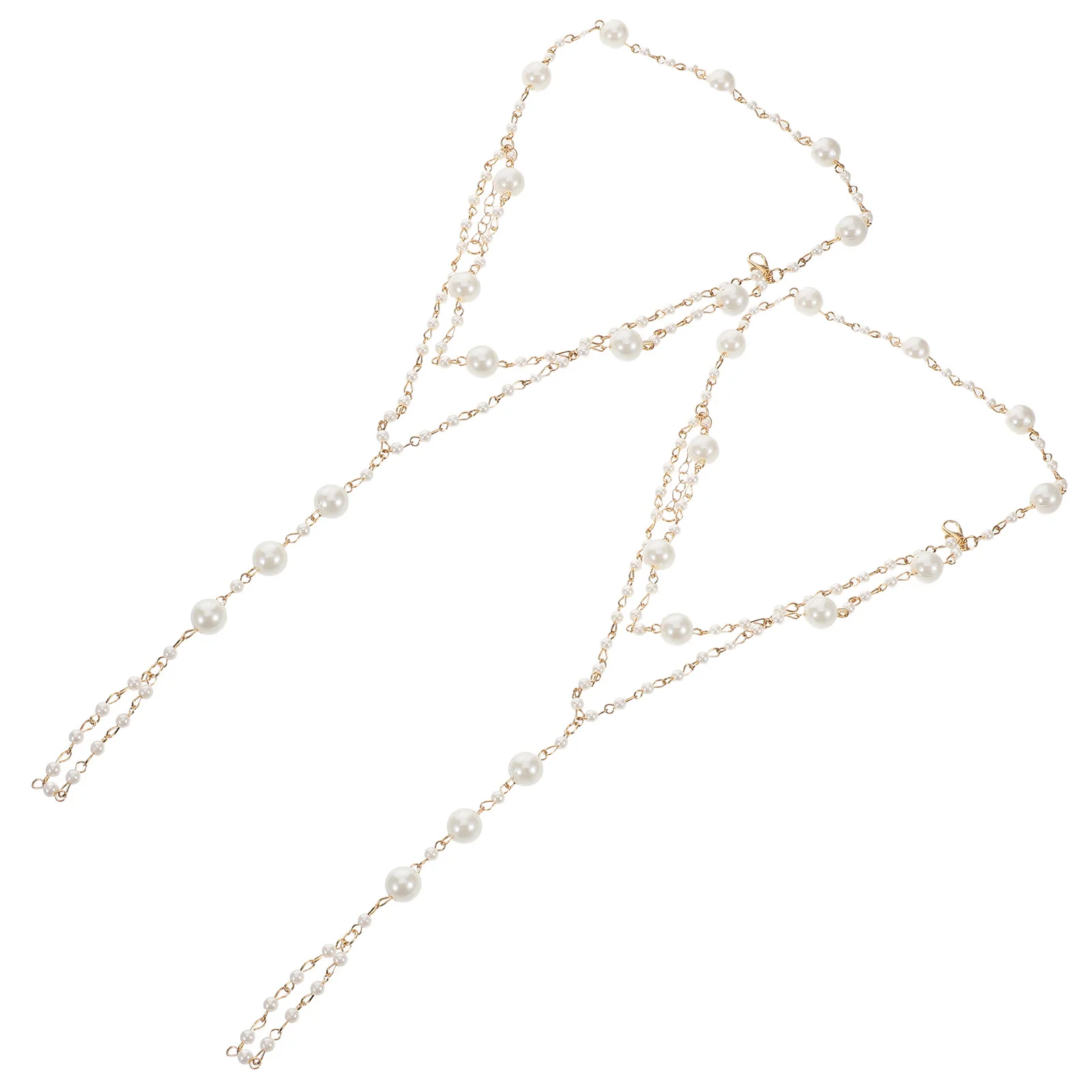 

2Pcs Pearl Tassel Foot Chain Anklets Lightweight Summer Beach Vacation Jewelry Adjustable Foot Bracelets for Women