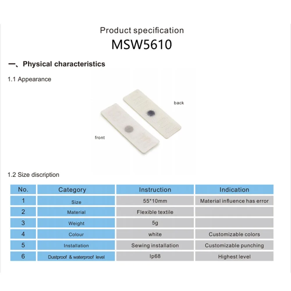 UHF RFID Washing Labels Wash More Than 200 Times High Temperature 200C Resistant Washing Tags Ultra High Frequency Washing Label