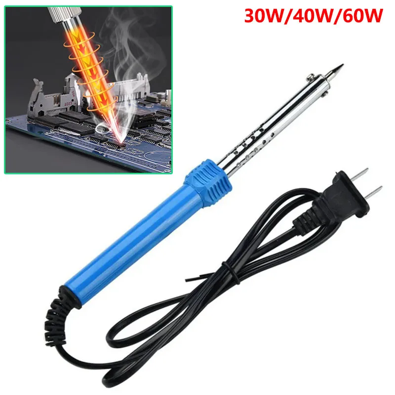 30W/40W/60W Handheld Electric Soldering Iron High Temperature Solder Welding Gun Tool Electric Iron Pencil Welding Tip US Plug