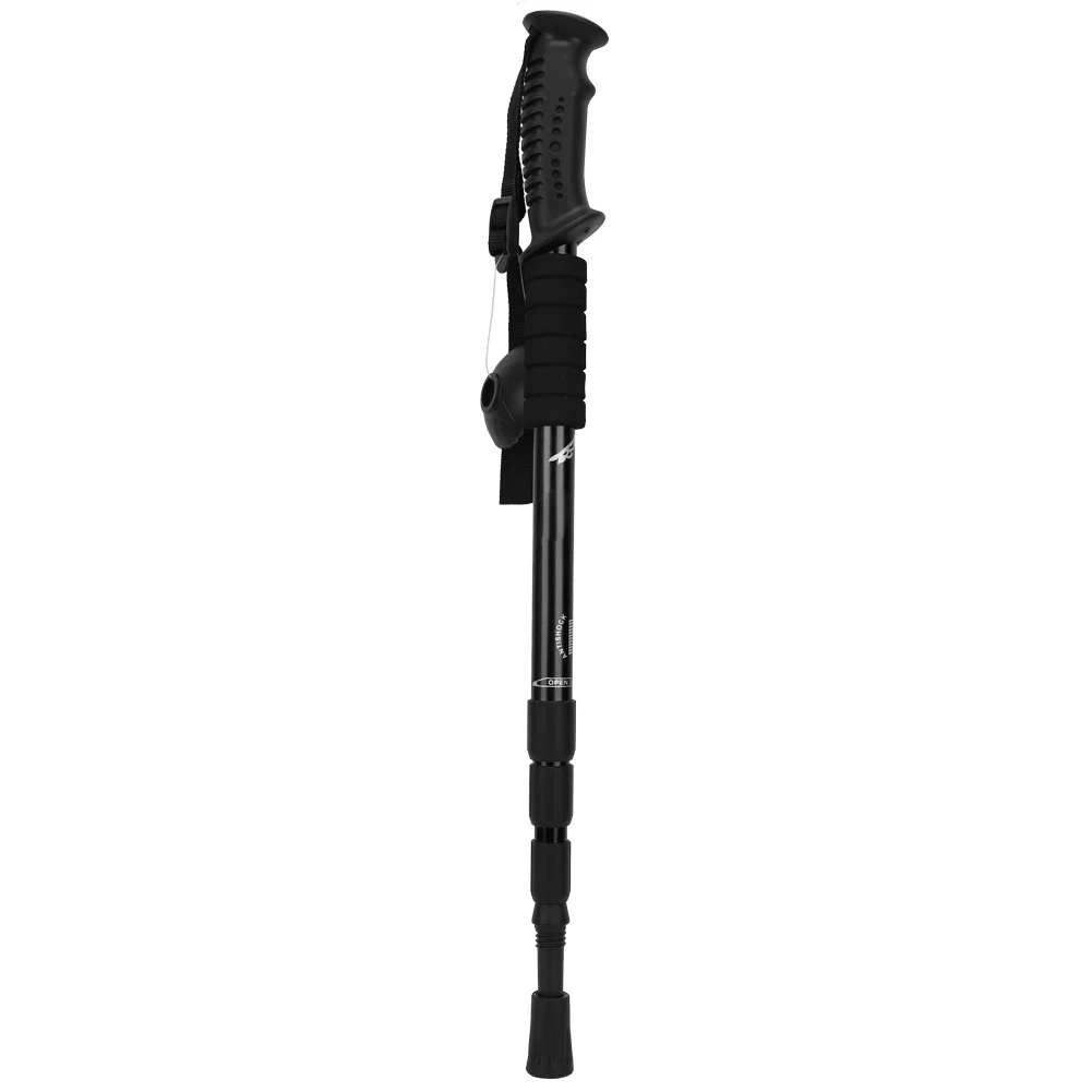 

Outdoor Aluminium Alloy 4-Sections Suspension Straight Handle Trekking Pole Walking Stick Alpenstock for Climbing Camping