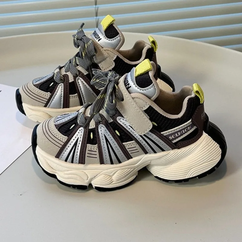 Children's Sneakers Chunky 2025 New Girls Basketball Shoes Fashion Versatile Kids Causal Boys Sports Shoes for School Breathable
