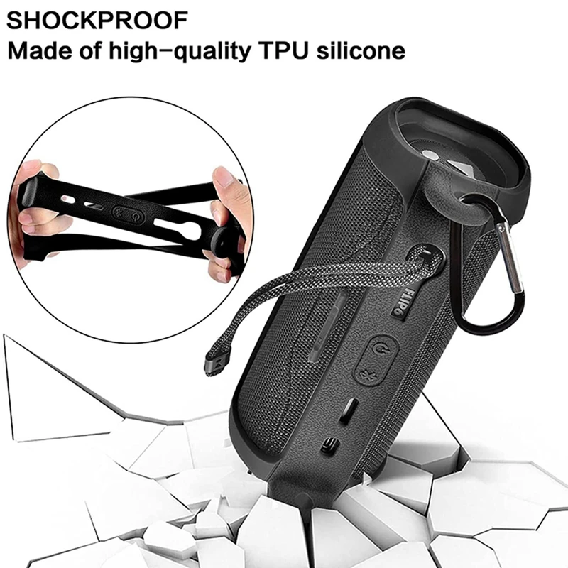 Sac de rangement audio pour JBL Flip 6, housse avec sangle initiée, mousqueton, sac de transport de protection, étui de voyage, 2 pièces