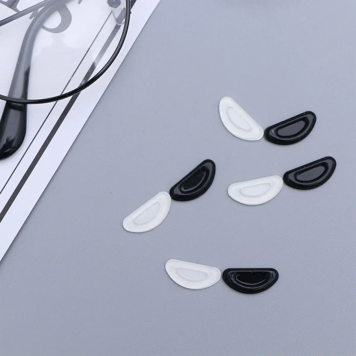 

12 пар силиконовых накладок для носа для очков и оправ, улучшающие прилегание, предотвращающие скольжение, многоразовые, многослойная конструкция