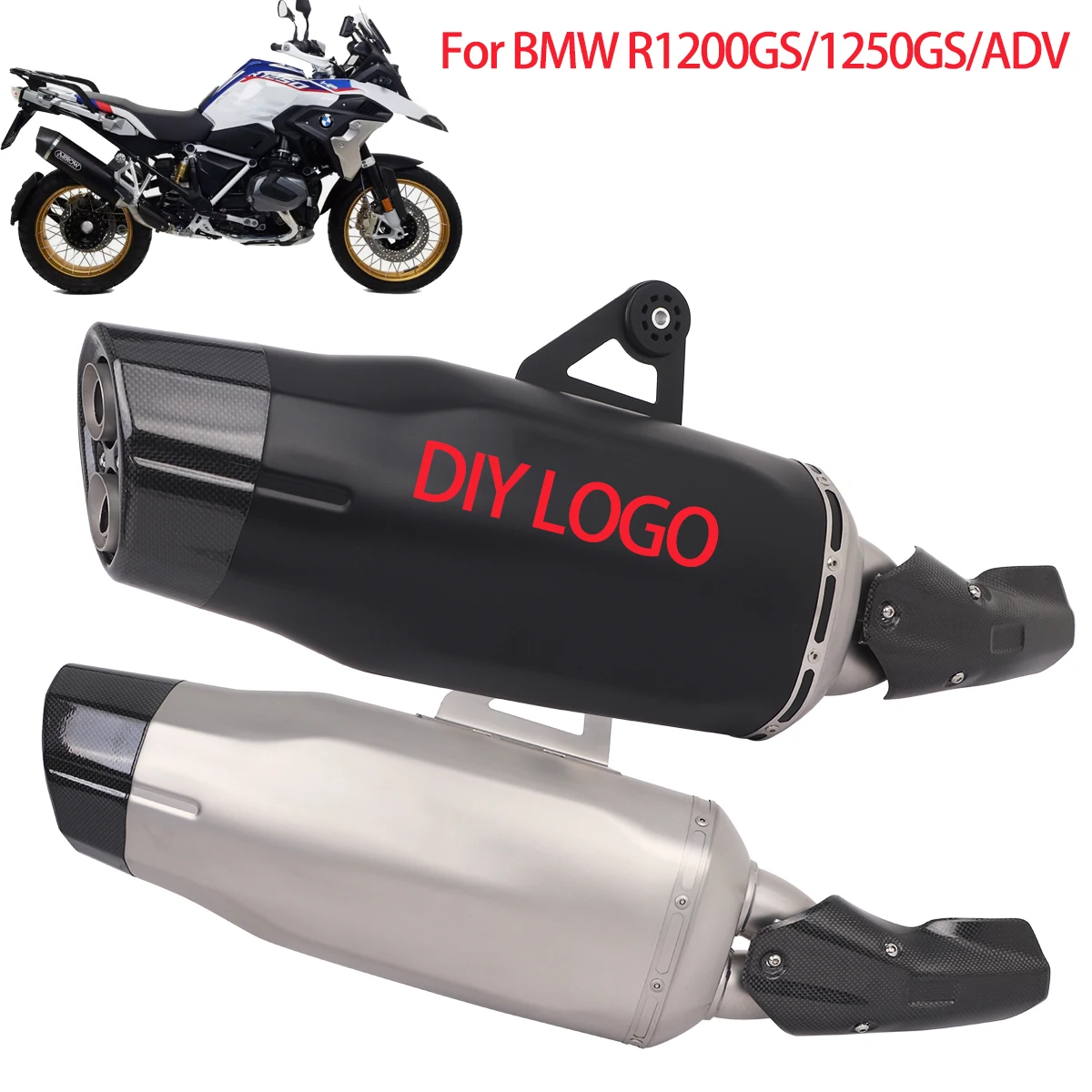 Exhaust Midpipe System Escape For BMW R1250GS ADV R1250 GS Adventure Modified Carbon Fiber Muffler Tip Mid Link Pipe