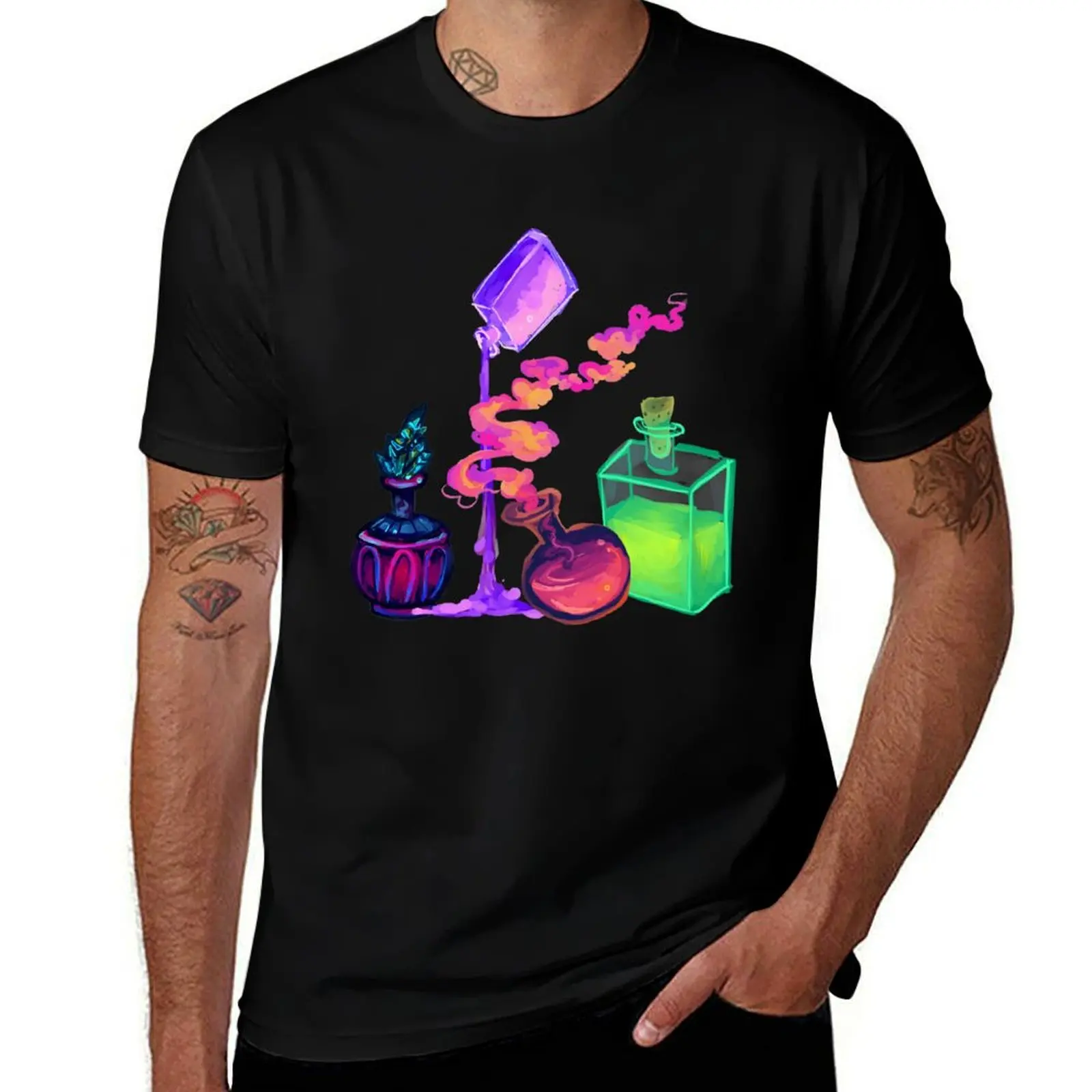 Potions T-Shirt Retro Style Print Casual Top T-Shirt
