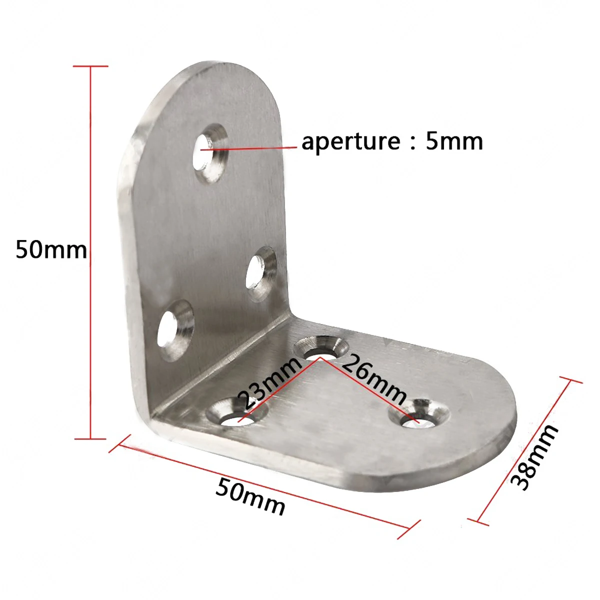 

5pcs Stainless Steel Fixing Brackets Durable Metal Angle Brackets 90 Degree Corner Braces Shelf Bracket Hardware