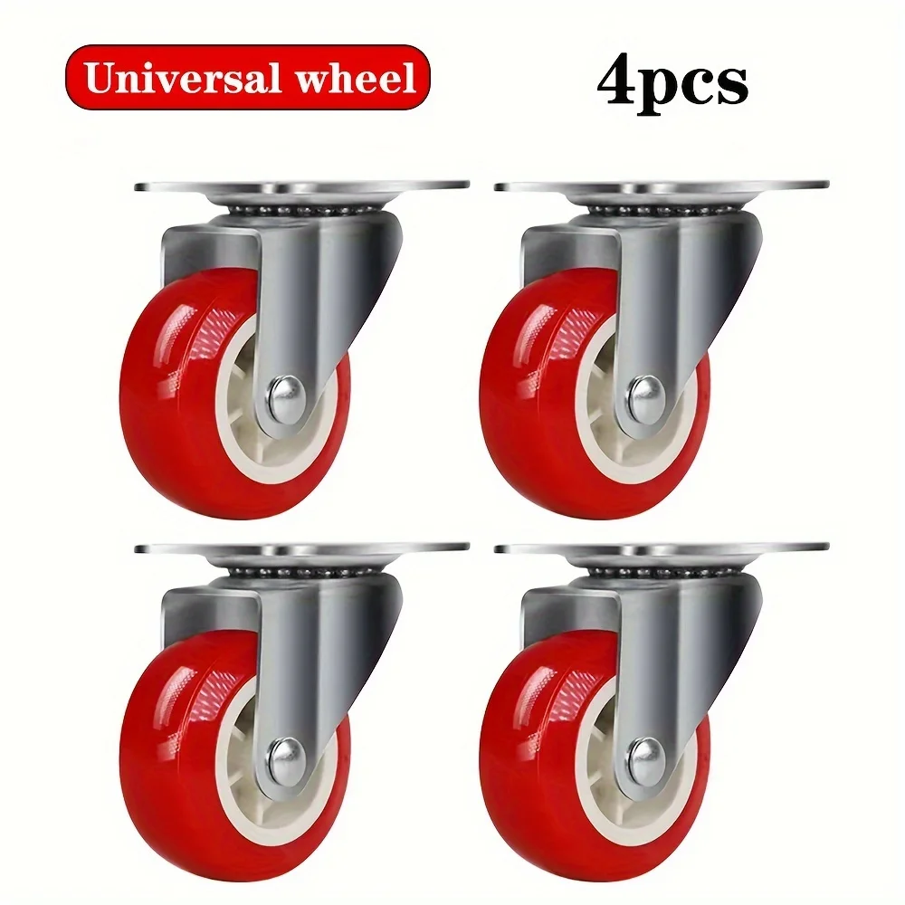 Imagem -06 - Heavy Duty Universal Rodízios Direcionais Rodas Rotativas Quiet Rotor Vermelho Móveis Trolley Artigos 1.97 Pack Pvc