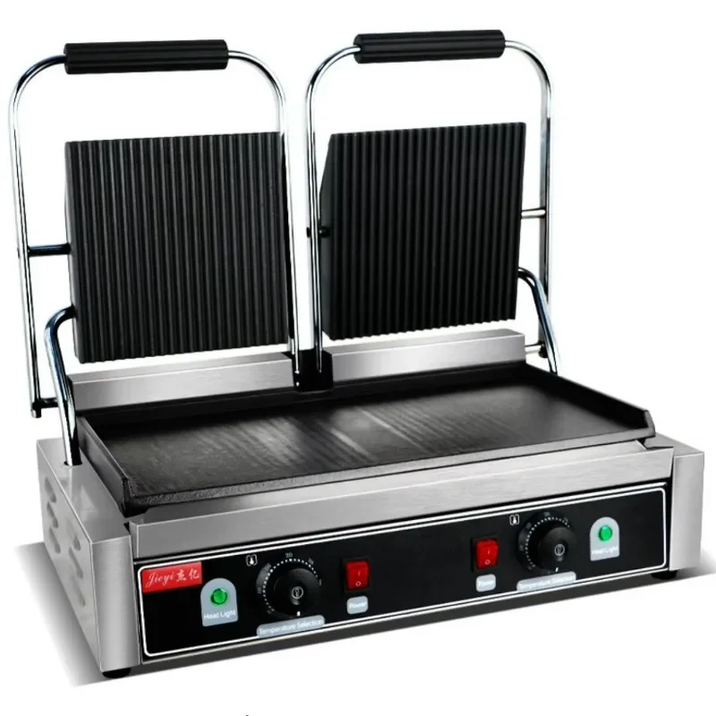 Máquina eléctrica antiadherente para parrilla de carne/panini con parrilla de doble contacto