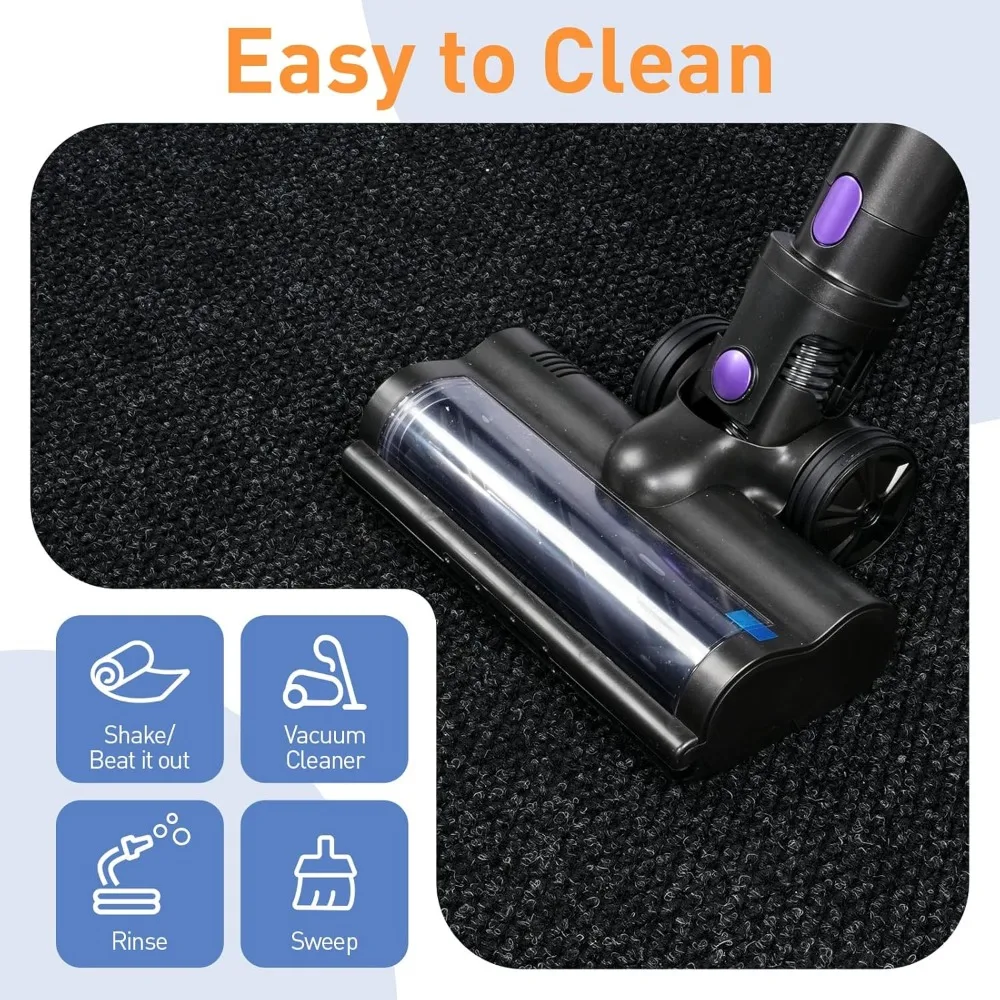 Tappetino per porta interno/esterno antiscivolo personalizzabile, 2 piedi x 20 piedi, tappetino per ingresso facile da pulire di livello commerciale, profilo basso per la sicurezza