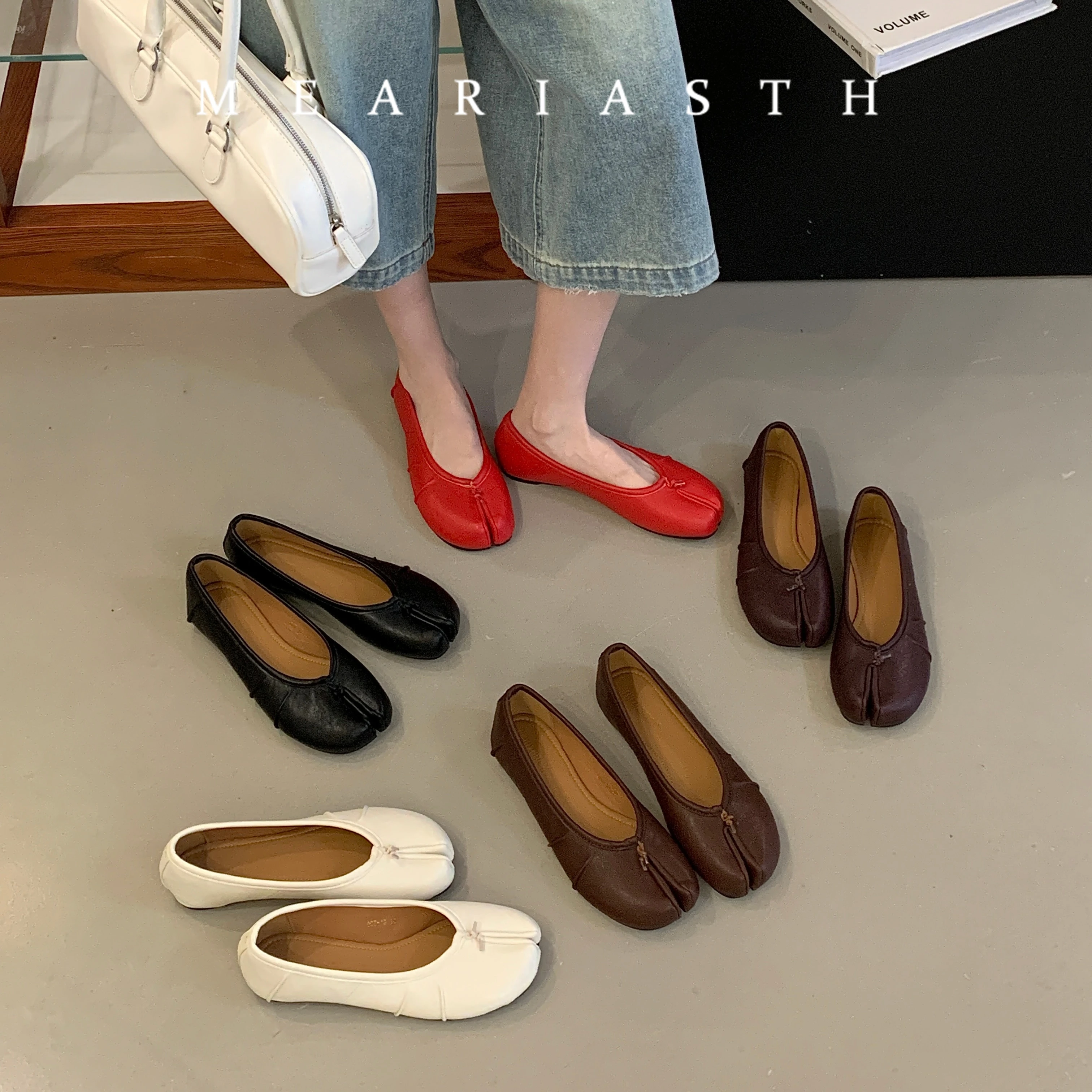 

2026 Soft Fashion Buckle Strap Ladies Flats Mary Janes Shoes Slides Female Shallow Footwear Strange Toe Women Lolita Flats Shoes