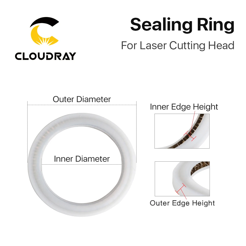 Cloudray-anillo de sellado para ventanas protectoras de Raytools/Precitec/WSX/Bodor, tamaño personalizable para cabezal láser de fibra 1064nm