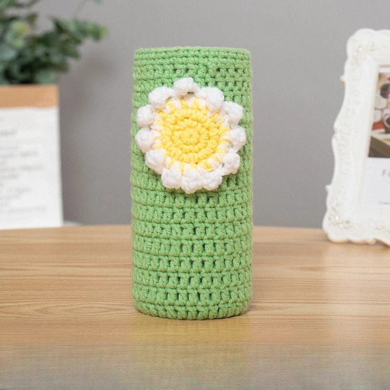 High-value Hand-crocheted Water Cup Sleeve Hand-held Cross-border Thermos Cup Anti-scald Cup Sleeve