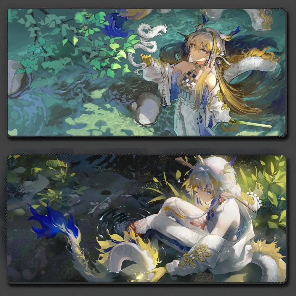 

Kawaii Dragon Anime Arknights Shu Cute Girl Mouse Pad Large Anti-Slip Rubber Gaming MousePad Durable Desk Pad Thick Seam Edge S