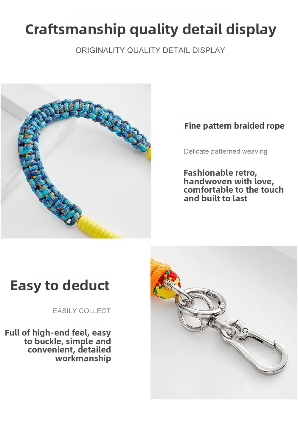 Outdoor Multicolor Rope Braided Bag Strap Handbag Modification Crossbody Strap Detachable Bag Shoulder Belt Strap Replacement