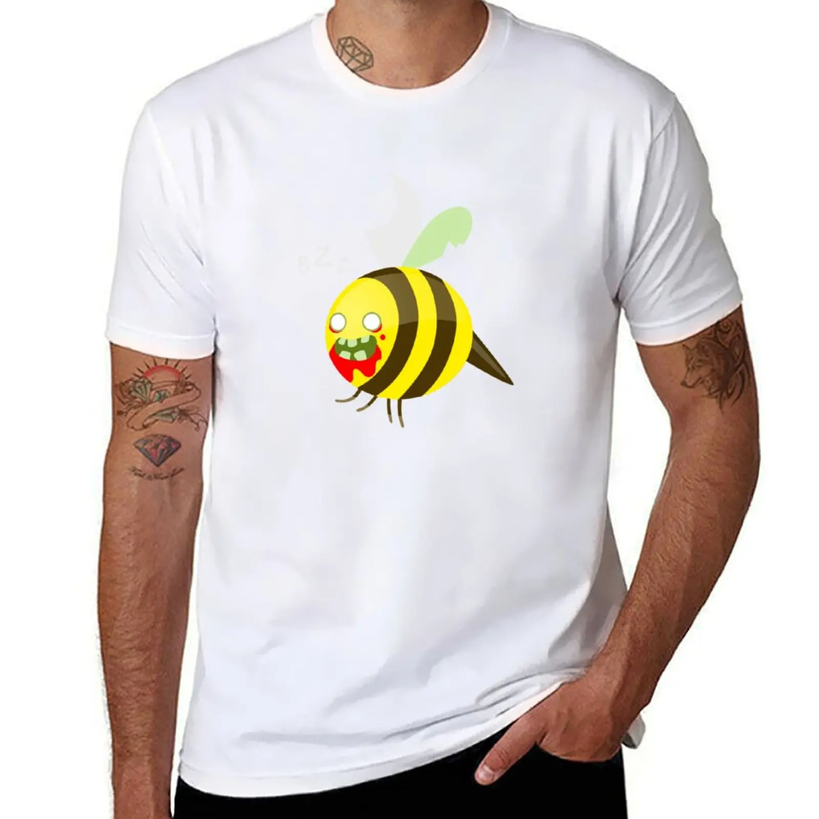 Zombie Bee T-Shirt Utility Casual Work T-Shirt