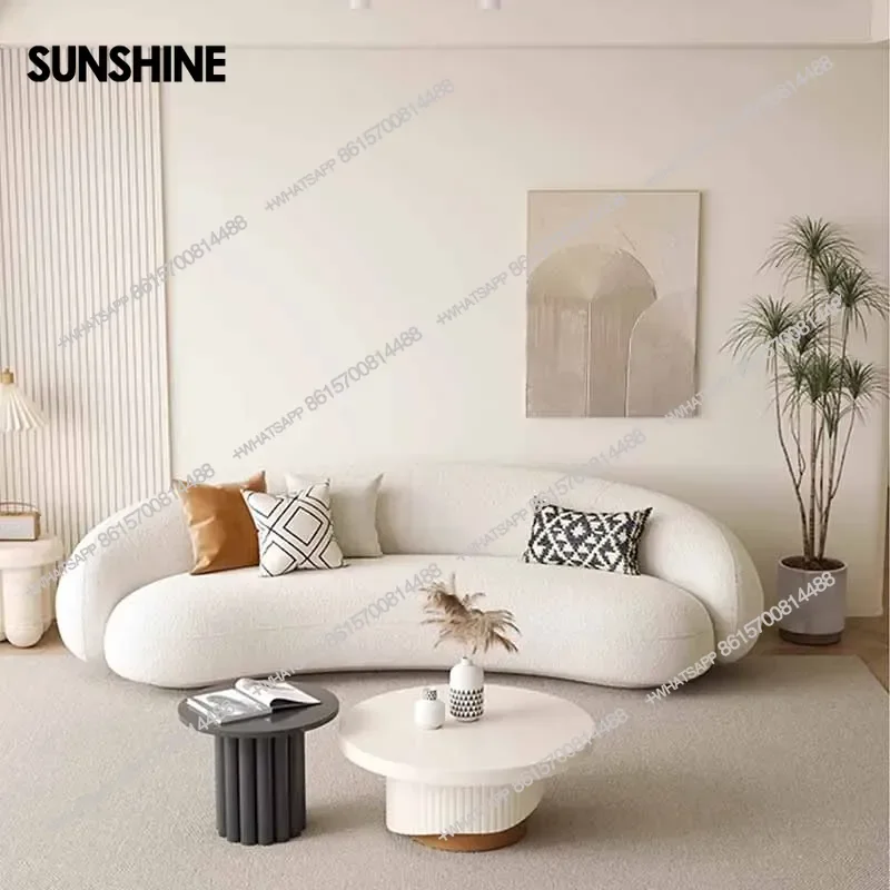Large Fancy Living Room Sofas Soft New Arrival White Velvet Luxury Lazy Sofa Modern Floor Nordic Divani Da Soggiorno