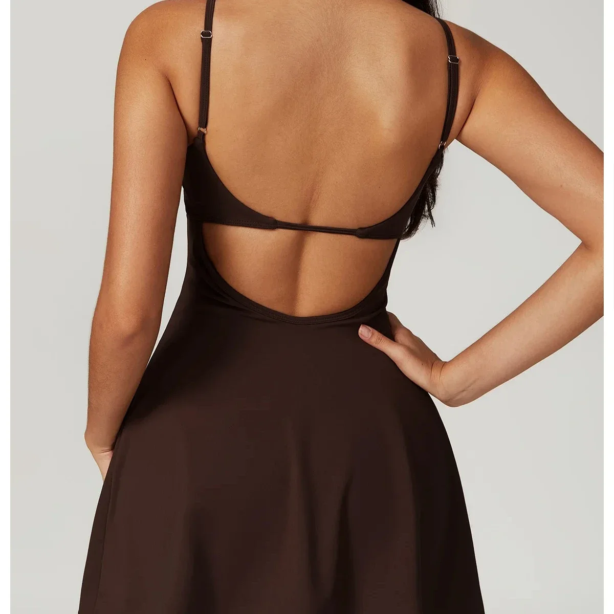 レディースヨガロンパース バックレスワンピース お腹シェイプドレス ジャンプスーツ パッド入りスポーツブラ ロンパース ファッションフィットネス スポーツウェア