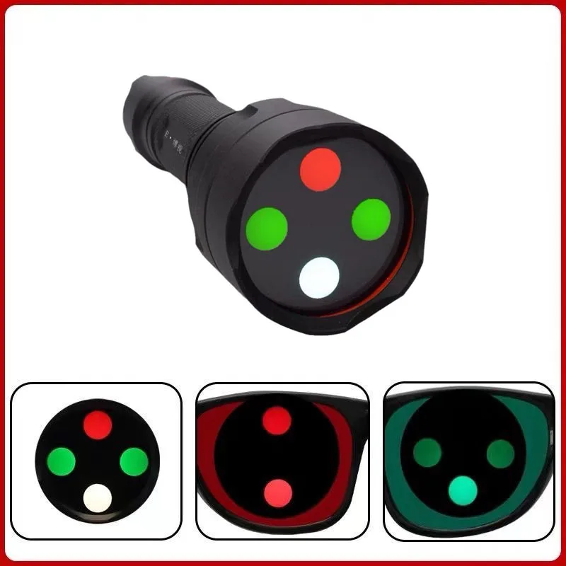 4 Holes Ophthalmic Rechargeable Test Light Red Green Glasses Portable Worth Vision Check Red Green Clip Red Four Hole Light