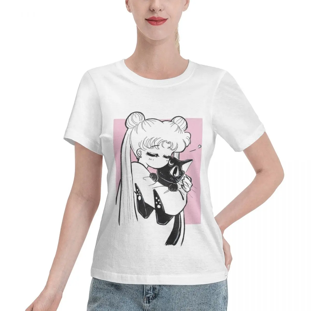 

Sailor The Princess Of Moon Women's T-shirt, Casual Short Sleeve Cotton Blend Crew Neck Tee, Women's Clothing for Outdoor