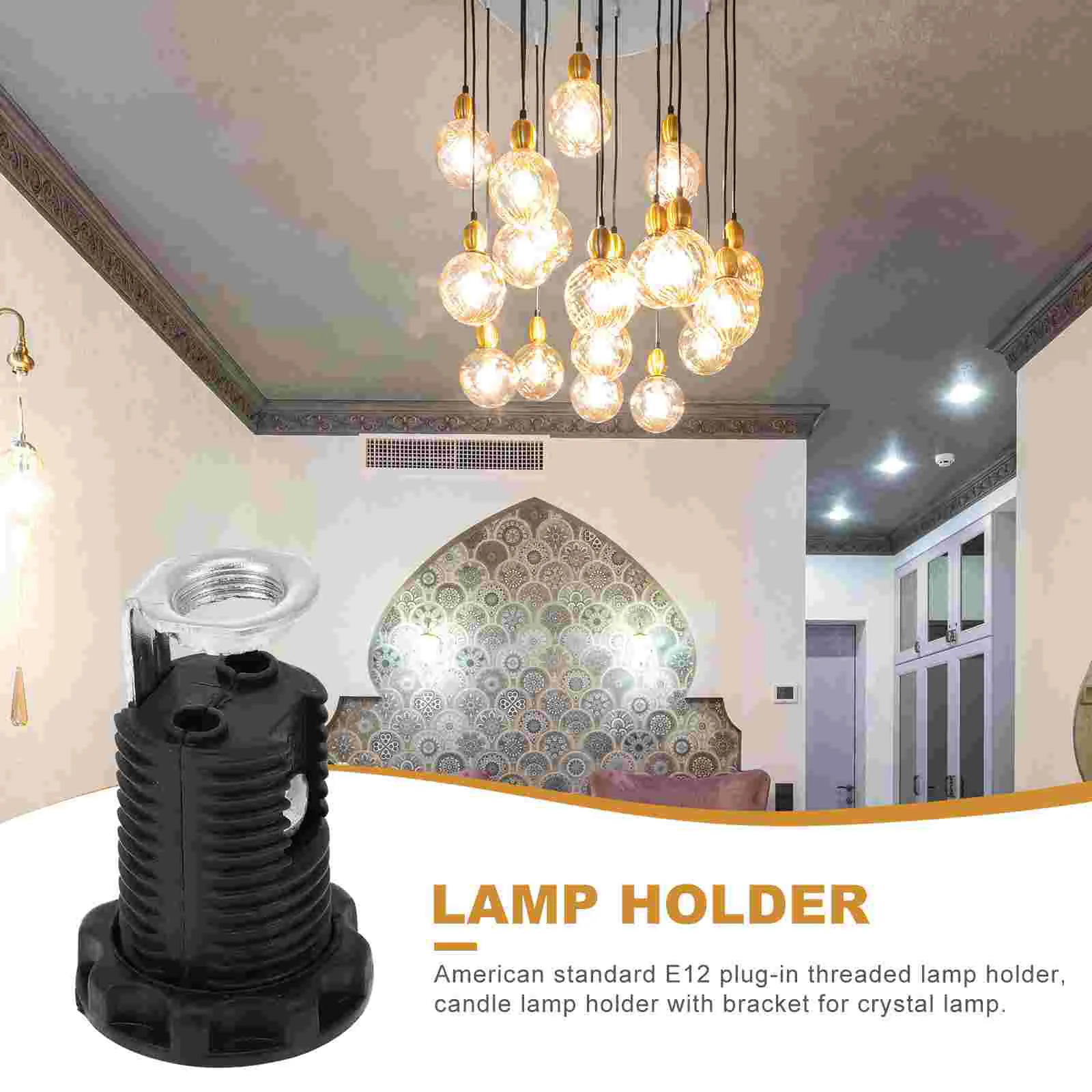 10pcs US Standard Chandelier Chandelier Chandelier Light Bulbsss Holder E12 Screw Lamp Sockets Pendant Light Holder