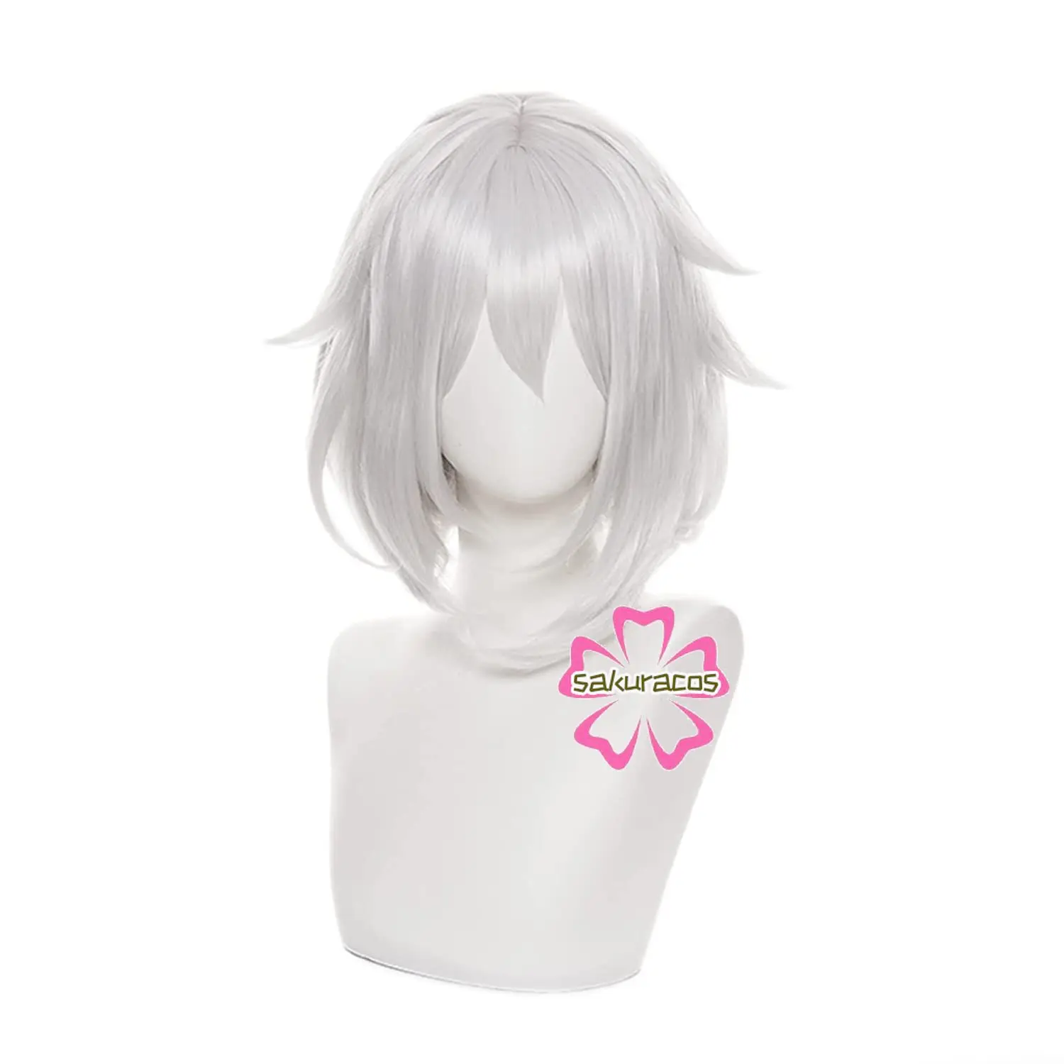 

Genshin Impact Paimon Cosplay Wig Women Straight Grey Bob Wigs Heat Resistant Synthetic Hair for Halloween Party Role Play