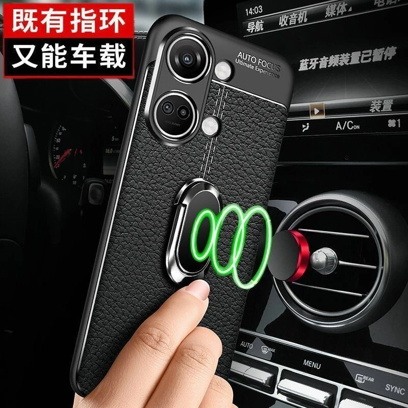 Magnetic Case For OnePlus Nord 3 5G Holder Ring Phone Cover For One Plus Nord3 ACE 2V TPU Soft Leather Shell Shockproof Bumper