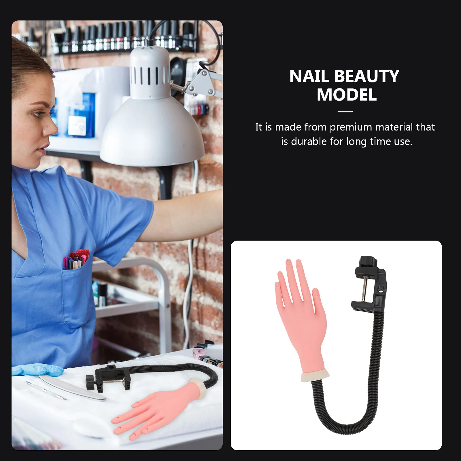 1Pcs Manicure Training Hand Artificial Nail Art Practice Tool Bendable Hinge Gesture Adjustable Nail Beauty Practice