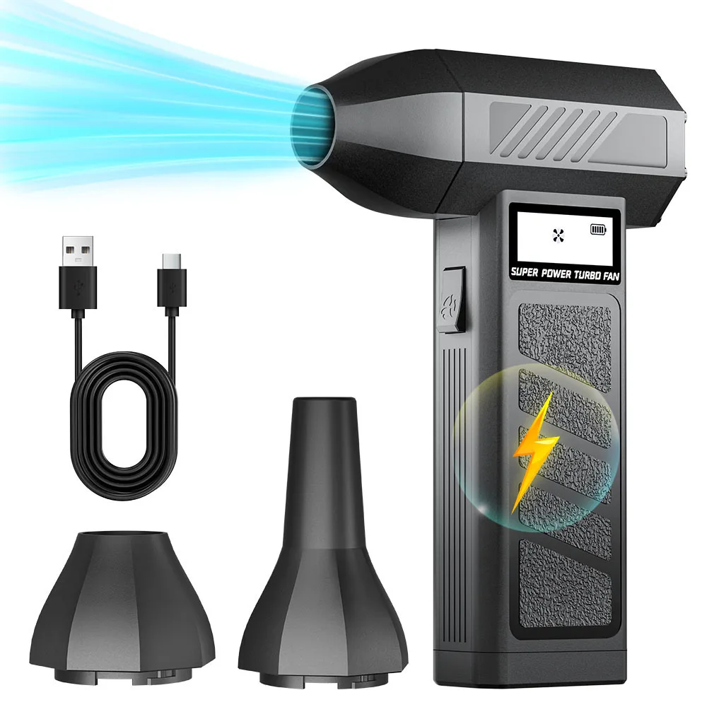 

Portable Electric Air Duster Cleaning Blower Tool Car Blowing Snow Turbo Jet Fan Type-C Charging 4 Gears adjustable 130000 RPM