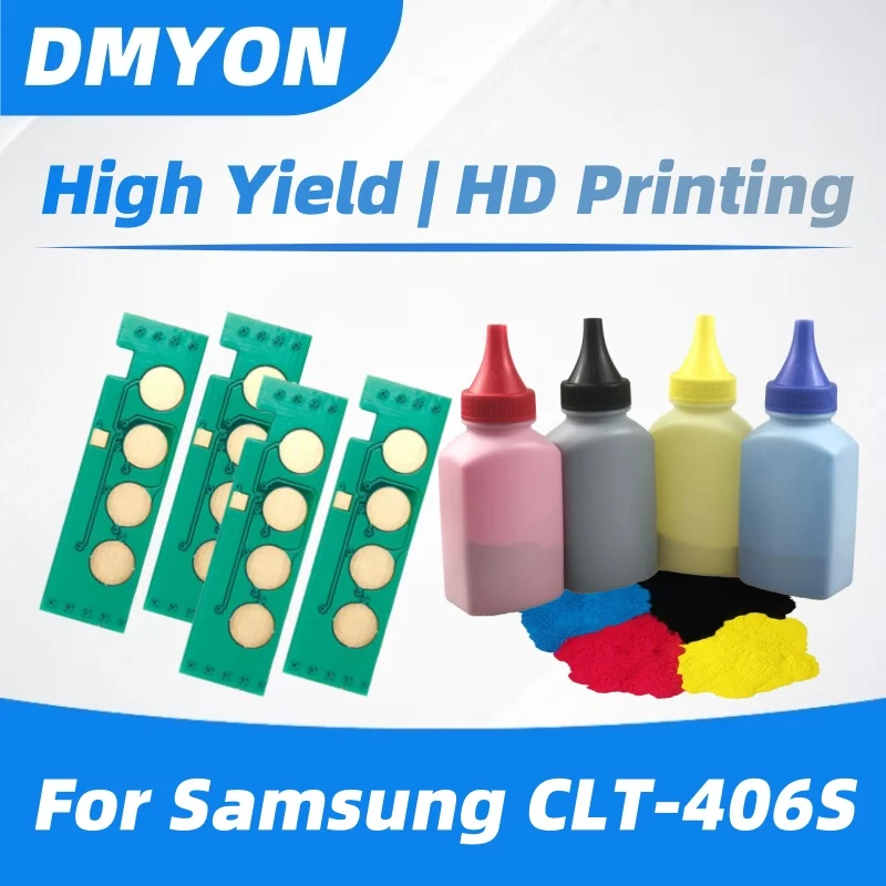 CLT-K406S CLT-406S 406 406s Toner Cartridge Powder for Samsung CLP 360 365 C410W C460W C460FW CLX 3300 CLX-3305fw Reset Chips