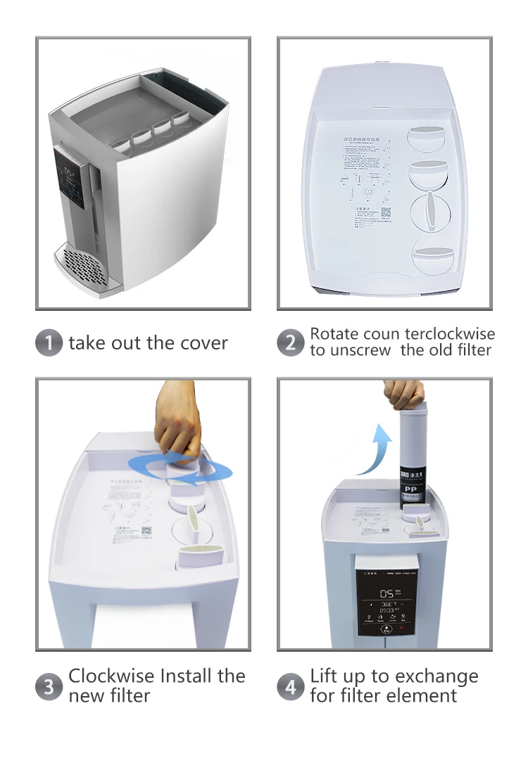 Chinese Countertop Reverse Osmosis System RO Water Purification Home water filters hot cold dispenser