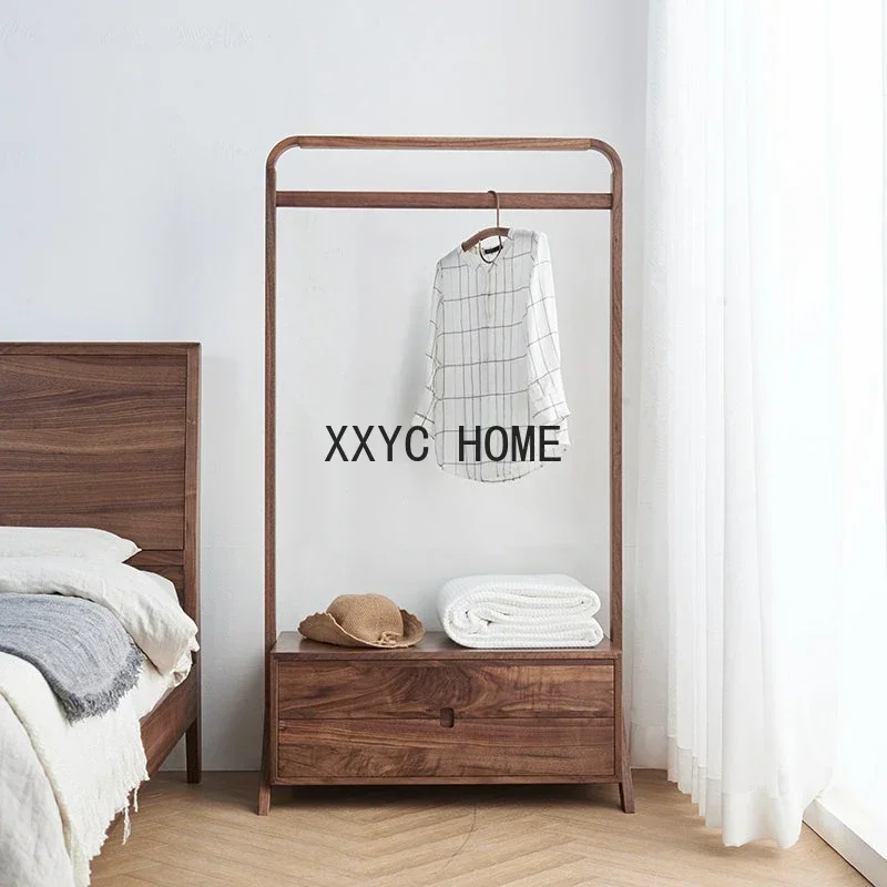 Floor Clothes Solid Wood Simple Coat Bedroom Storage Rack