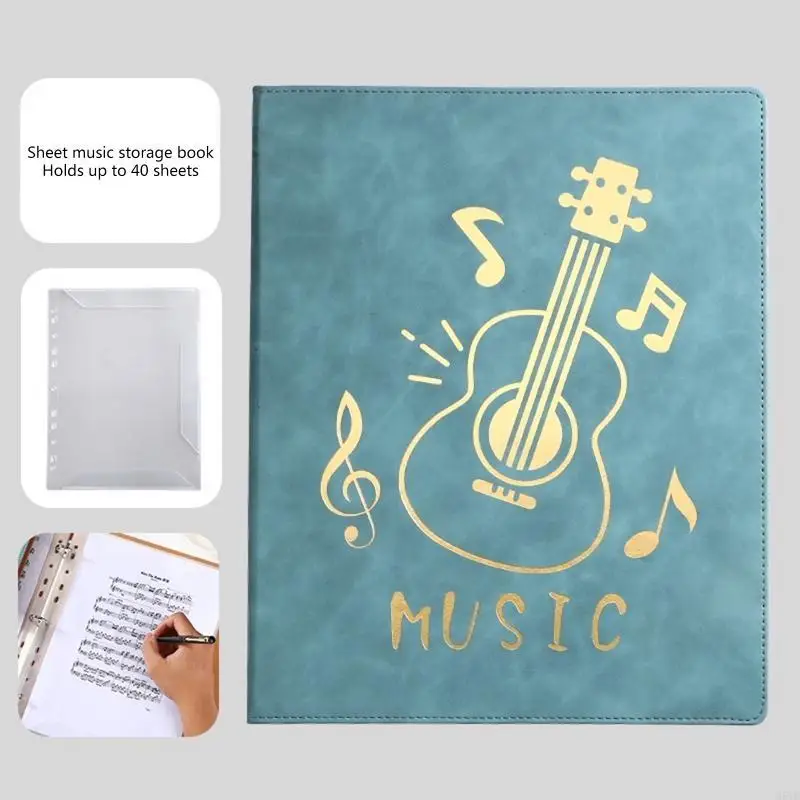 M5TB Music Sheet File Holder Home Office Supply Piano Score Folder Size 40 Pockets