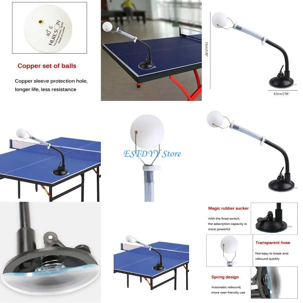 

G6DE Pingpong Ball Training PVC Adjustable Table Tennis Ball Sucker Training Tool