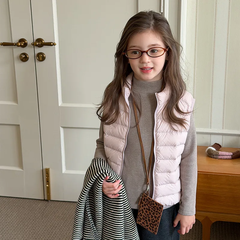 

Girls Winter Vest Kids Zip Up Lightweight Sleeveless Quilted Jackets Puffy Padded Warm Down Autumn Winter Cardigan Warm Jacket