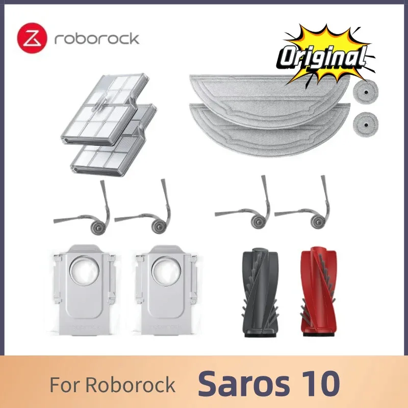 

Original Accessories Dust Bags Side Main Brush HEPA Filter Mop Cloths Deodorizing For Roborock Saros 10 / G30 Vacuum Cleaner