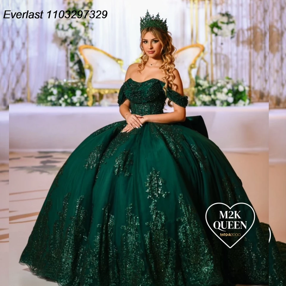 EVLAST Customized Emerald Green Quinceanera Dress Ball Gown Applique Sequins Beaded Tiered Sweet 16 Vestido De 15 Anos QD1119 - AliExpress 320 EVLAST Customized Emerald Green Quinceanera Dress Ball Gown Applique Sequins Beaded Tiered Sweet 16 Vestido De 15 Anos QD1119 - AliExpress 320