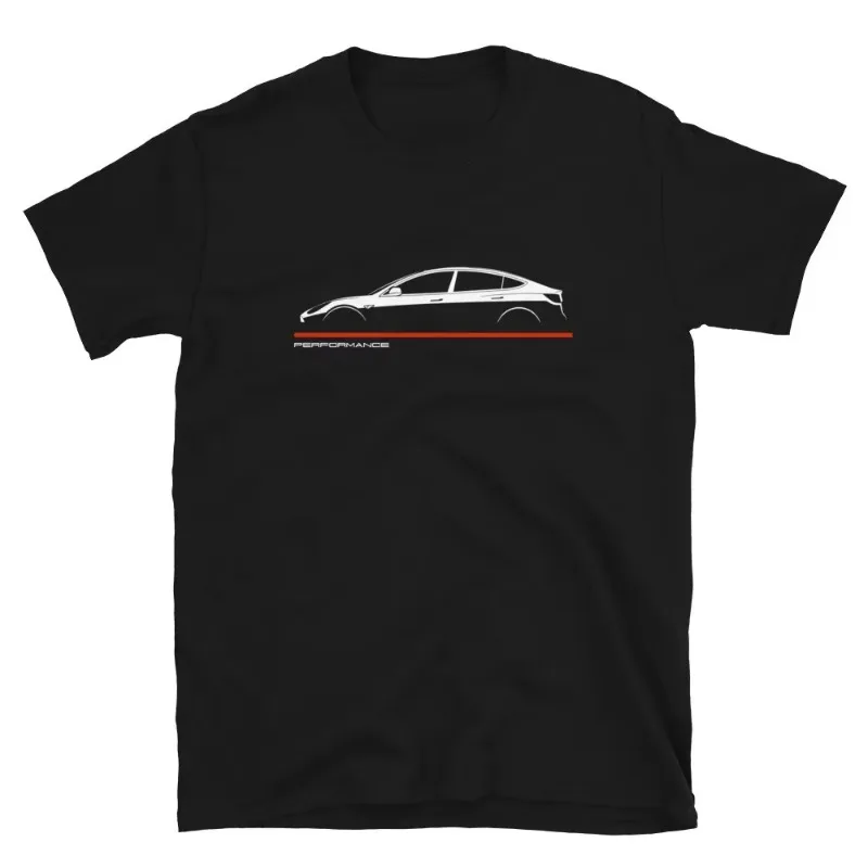 

2024 Men T Shirt Casual t-Teslas Model 3 Dual Motor Ev Performance T-shirt Graphic Summer Short Sleeves 100% Cotton S-3XL Cool T