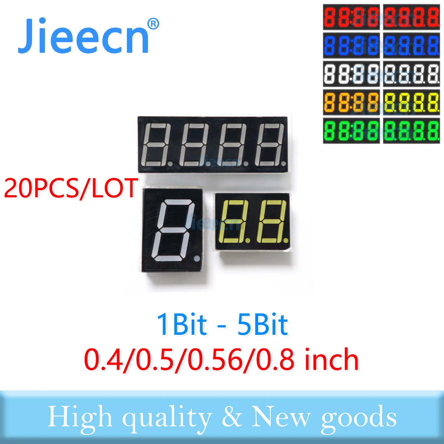 20PCS 0.4 Inch 0.5 inch 0.56 inch 0.8 inch Red blue white yellow green Digital Tube LED Anode Cathode 1 2 3 4 5 bit 3bit 4bit