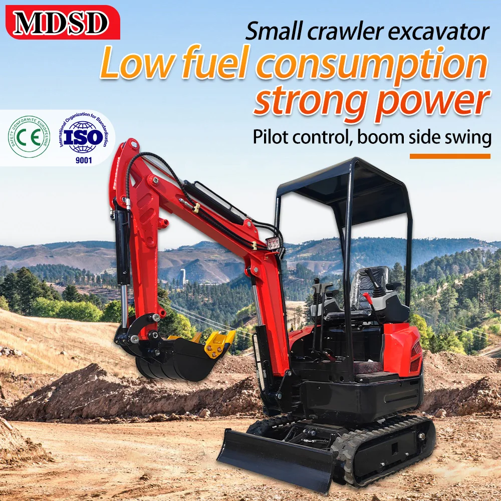 Miniescavadeira personalizada para jardim, 1.2ton, 2ton, tamanho pequeno, miniescavadeira compacta para motor kubota epa euro 5 à venda