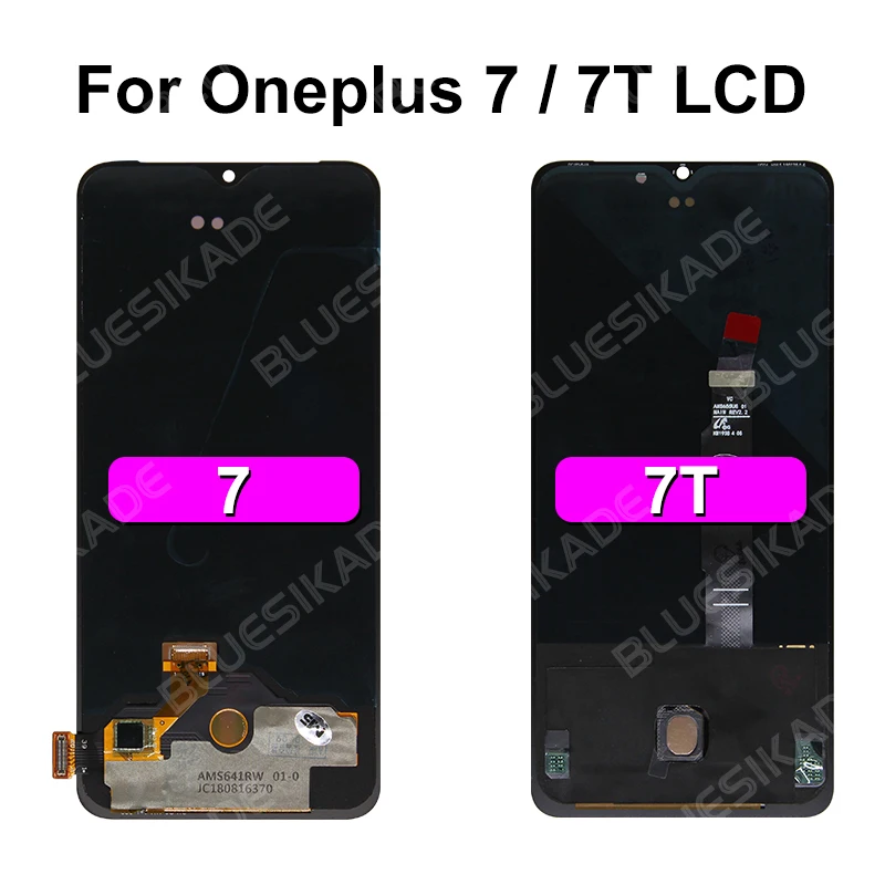 Quality SUPER AMOLED LCD  For OnePlus 5 5T 6 6T LCD Display Touch Screen Digitizer For OnePlus 7T Replace Parts