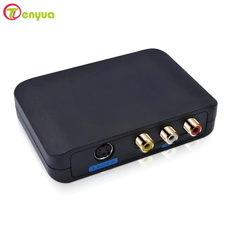 1080P AV CVBS RCA/S-Video إلى HD-متوافق مع فيديو الصوت محور محول صندوق HDTV AV/S-Video إلى HD ل DVD VCR PS2 PS3 Xbox