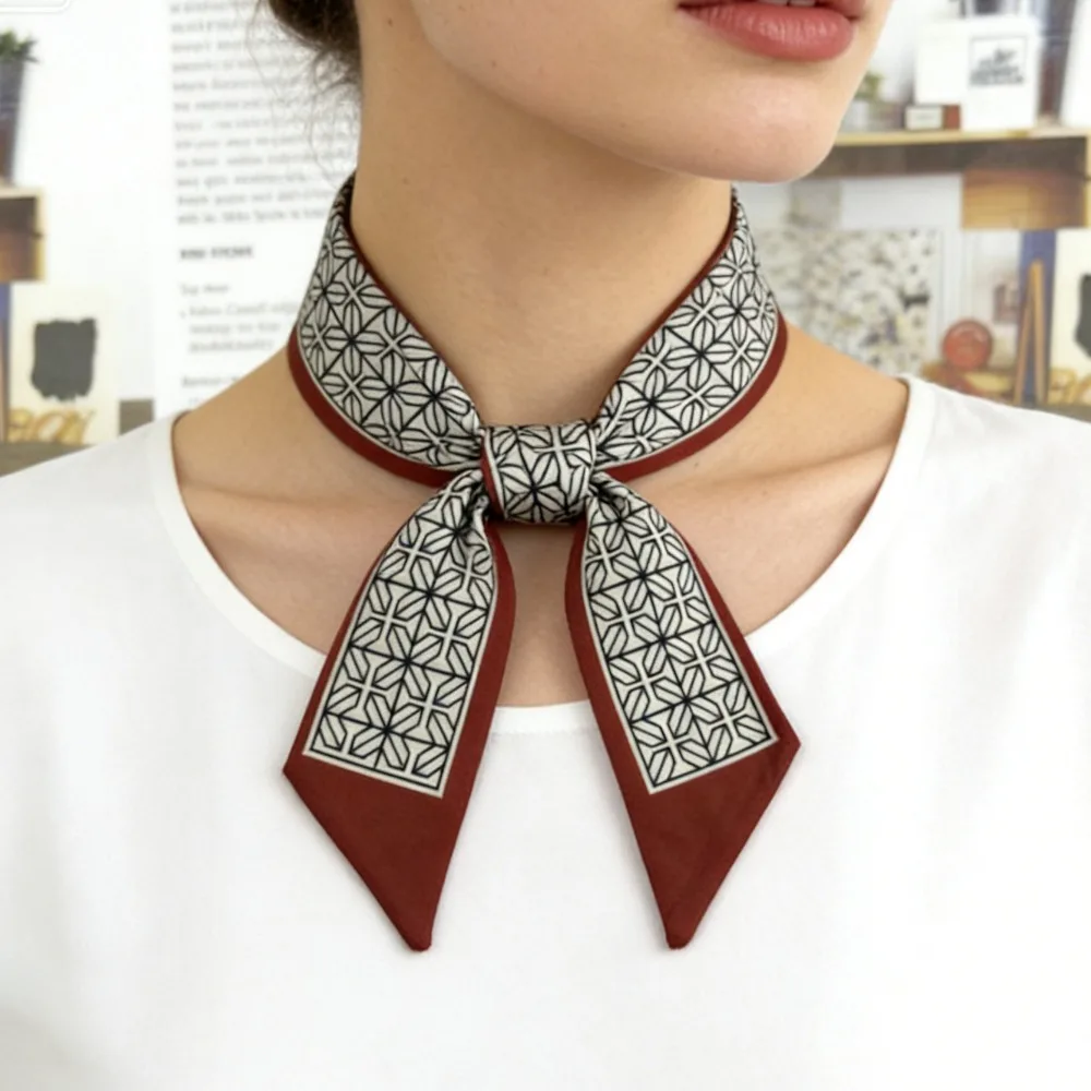 

Luxury Fashion Bag Scarves Women, Skinny Silk Scarf Neckerchief Headband