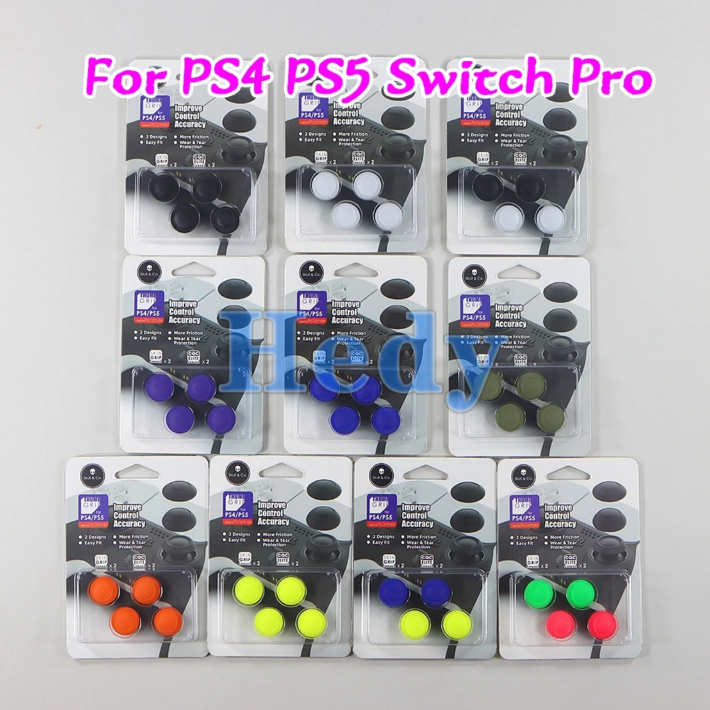 1set Thumb Grip Joystick Cap For PS4 PS5 Switch Pro Silicone Non-Slip Thumbstick Cover Caps For Skull