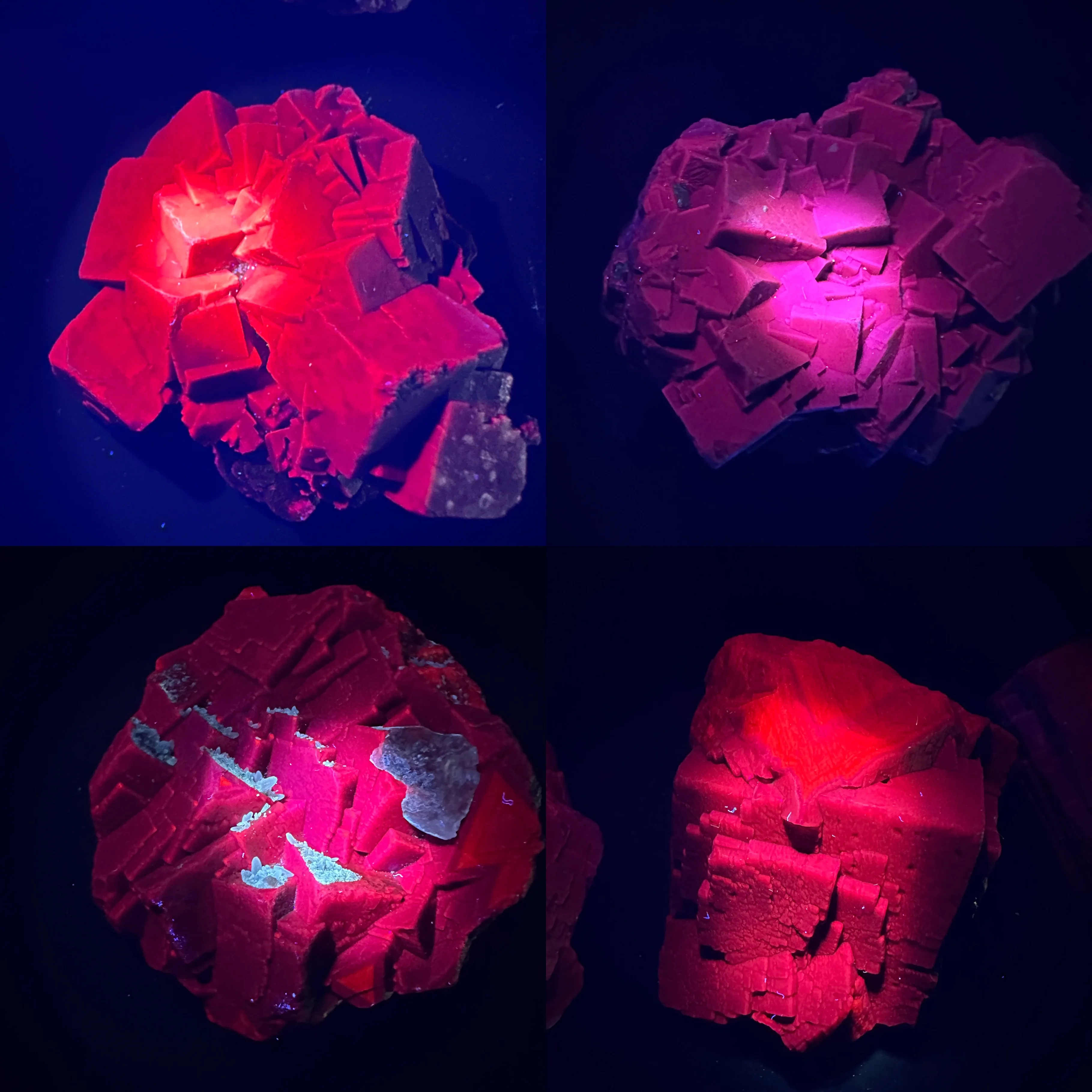 100% Natural Pakistani Black Rose Fluorite (Fluorescent Effect Red Fluorite) Calcite Rough Mineral Quartz Healing Crystal