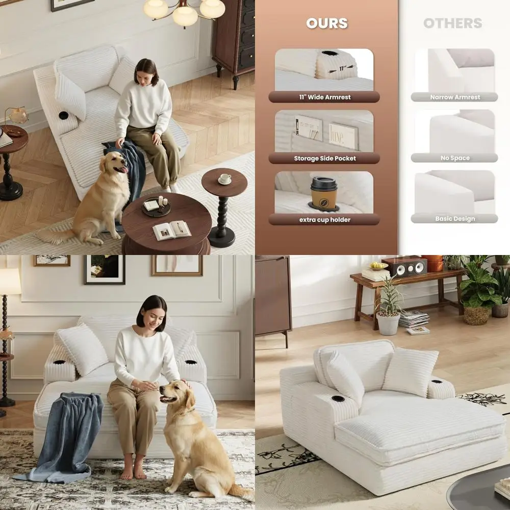 

67-дюймовое кресло-шезлонг для дома с подстаканниками, подушками и функцией трансформации в кровать, идеально подходит для гостиных, кинозалов и...