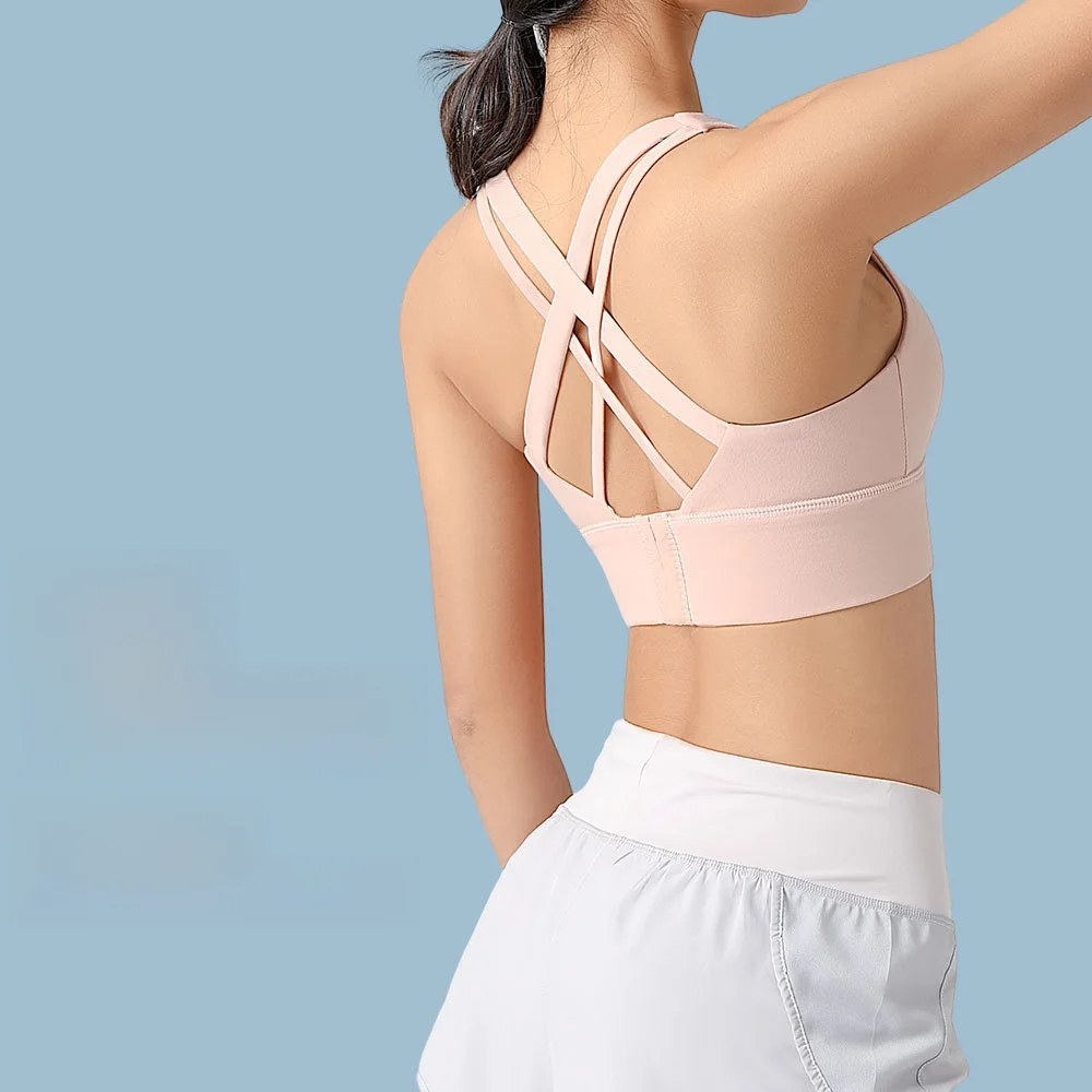 

Женский противоударный бюстгальтер для бега и фитнеса, майка для йоги с начесом, высокая эластичность, поддержка, формирующее спортивное нижнее белье