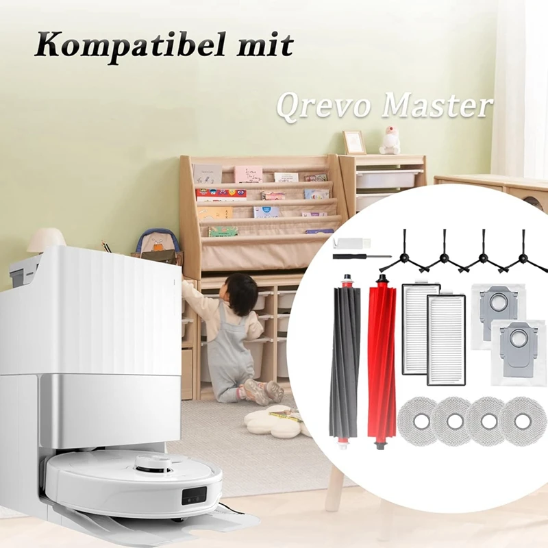 B06B-For Roborock Qrevo Master Robot Vacuum Cleaner Main Side Brushes Hepa Filters Mop Cloth Dust Bags Replacement Parts