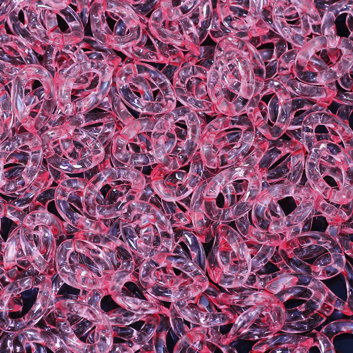 

50/100pcs/lot Pink Color Acrylic 17x23mm Transparency Link Chain Loose Bead Connector for Bracelet Making DIY Jewelry Accessory