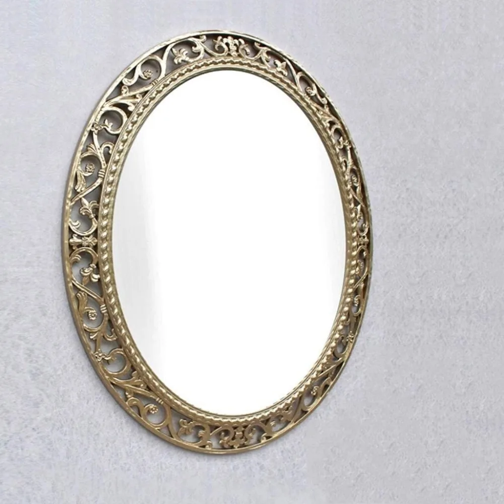 Espelho compacto de parede estilo retrô para banheiros, ideal para hotéis, restaurantes e shopping centers, perfeito para aplicação de maquiagem